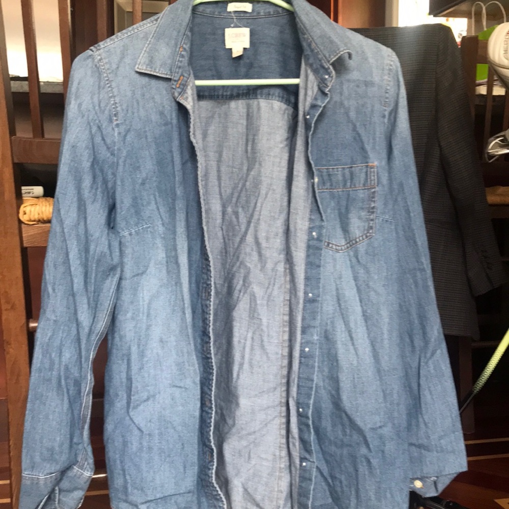 Chambray/jean long sleeve shirt